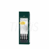 Marcador Faber Castell Pitt x  4 Black  (S, F, M, B)