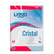 Folios cristal A4 x 10 unidades Liggo