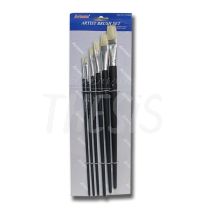 Set de  6 pinceles de Cerda punta chata Artmate CFBS 35