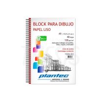 Block  Dibujo con espiral lateral 120 g A5 40 hojas papel liso (15616) Plantec