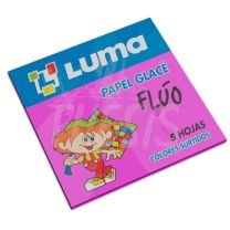 Papel glace fluo 10 unidades de colores surtidos Luma