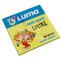 Papel glace lustre 10 unidades de colores surtidos Luma