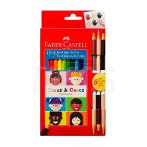 Pinturitas Faber Castell Eco Lapiz x  12 + 3 Caras Y Colores  (112621)