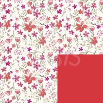 Papel  Estampado 15 x 15 bifaz Hibiscus Silvestre Felicidad Market