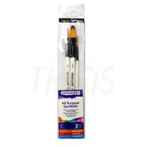 Pincel Daler Rowney Graduate sintetico  para acuarela set x 3 (212530009)