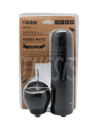 Set Termo 500 ml + Mate con bombilla negro Keep