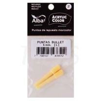 Puntas Marcador  Acrylic Bl x 2 Bullet 6 mm  (110012) Alba