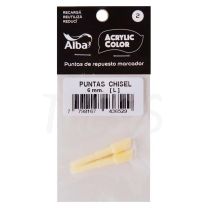 Puntas Marcador  Acrylic Bl x 2 Chisel 6 mm  (111012) Alba