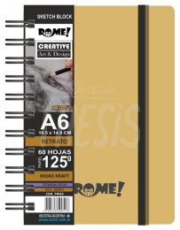 Cuaderno Sketch Retrato Eco 125 g A6 60 hojas hojas Kraft  (74033) Rome