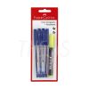 Boligrafo Faber Castell Trilux 032 Blister x 4 + Resaltador T49  (343274)