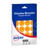 Etiquetas autoadhesivas multiuso fluo Avery  25 x  25 mm 600 etiq. Naranja (A36065)