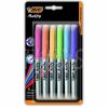 Marcador  x 6 permanentes punta fina colores pastel surtidos Bic