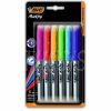 Marcador  x 6 Permanentes punta Fina colores vivos surtidos Bic