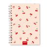 Cuaderno 15 x 21 A5 80 g 80 hojas Coquette rayada / Paprika