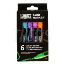 Marcador Liquitex x6 colores vibrantes 2-4mm pintura acrilica