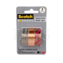 Cinta adhesiva Scotch Washi Tape metalica x 3 rollos (275)